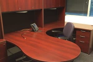 Light wood desk with hutch, SW Office Furniture, Phoenix AZ